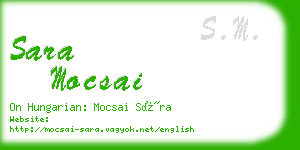 sara mocsai business card